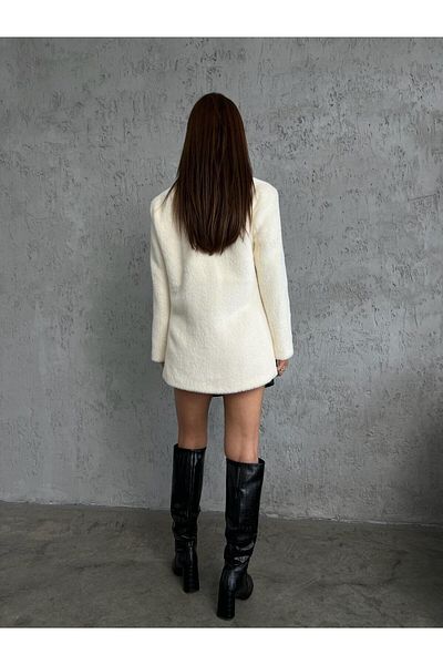 bymaestro woman Γυναικείο παλτό Blazer - Σχέδιο βελούδινης γούνας