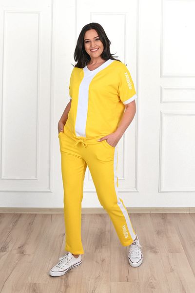 Koza Butik Γυναικείο σετ φόρμας 8016-23 με στάμπα με κοντό μανίκι