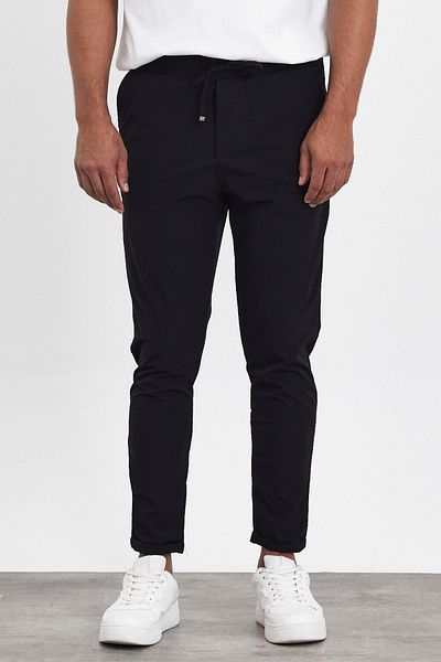 MADZEYMODA New Season Ανδρικό Black Jogger - Boyfriend Mold, Double Leg, Colombia Fabric Mz23069