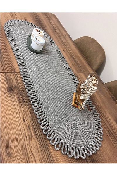 Namteks jute gray edge tricot runner american service set, food service set, dowry, gift