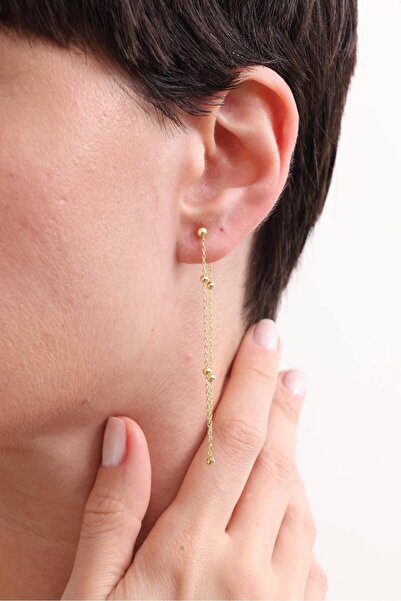 Silvano Jewelry 925 Ayar Gümüş Zincirli Toplu Küpe