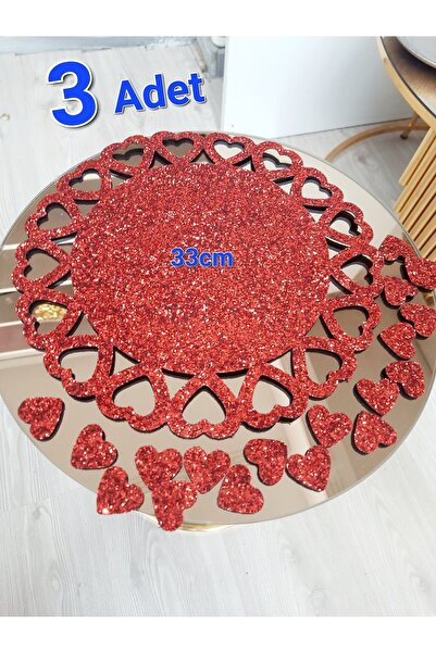 SEHARA 3 komada prekrivača za stolić za kafu (AMERIČKI STIL)/33cm/crveni Si S...