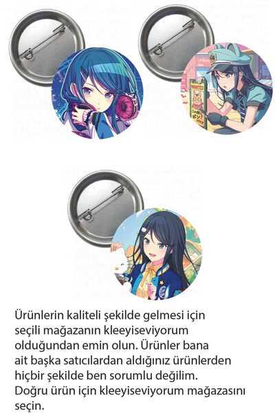 kleeyiseviyorum Hatsune Miku Pjsekai Project Sekai Colorful Anime Buton Rozet...