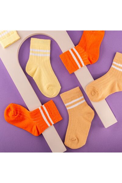 Novibaby Παιδικές κάλτσες Unisex 5 τεμαχίων - Σχολικές κάλτσες Λευκές, Μαύρες, Ροζ, Βαμβακερές