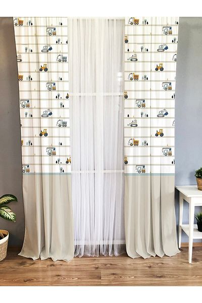 Evmila Printed Patterned Background Curtain for Kids and Baby Room