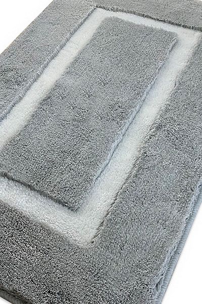 Chilai Home Quadrato Frame Grey - Set de 2 covoare de baie din acril
