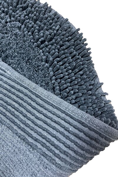 Chilai Home Macoroni Smoked 80X130 cm Cotton Bathroom Rug Bpmk