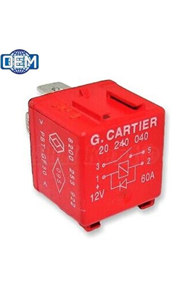OEM Renault Flaşör Role 4 Fişli Kırmızı 12v 60amp. G.cartıer Orijinal Uyumlu