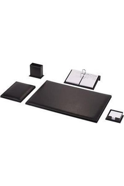 Gülpaş Σετ τραπεζιού 5 τεμαχίων Napa Faux Leather Classic Plain Black 902