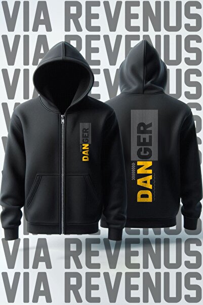 Vordevia Ζακέτα φούτερ με κουκούλα με φερμουάρ Unisex με στάμπα εμπρός και πίσω