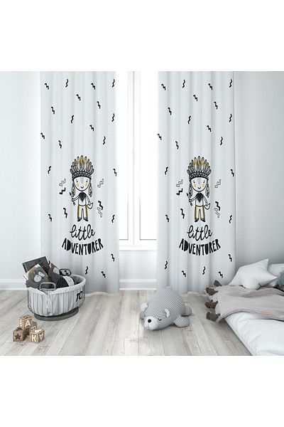 Lolla Evmila Children's Room Patterned Background Curtain