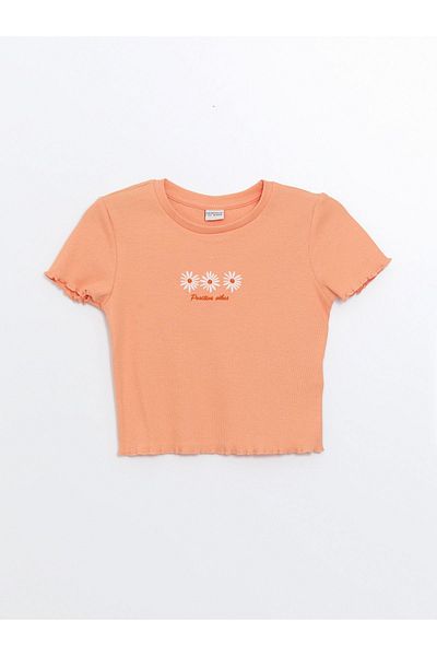 LC Waikiki Κοντομάνικο μπλουζάκι για κορίτσια - Crew Neck Flower Print