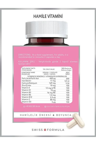 SOVITAL Mother and Pregnant Vitamin - 60 Capsules