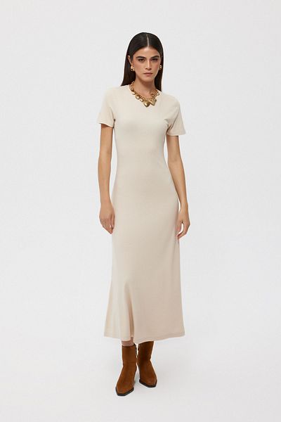 Seda Yalçın Atelier Beige Long Basic Dress