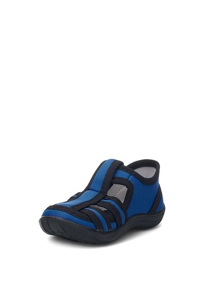Tuğba Ortopedi 588 Orthopedic Baby Boy Αντιολισθητική Σόλα Saks Μπλε/Μπλε Λινά Παπούτσια Νηπιαγωγείου και Σπιτιού