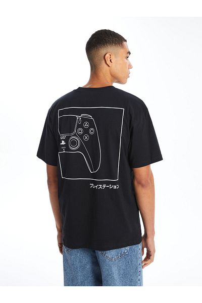 LC Waikiki PlayStation bedrucktes Herren-T-Shirt – Rundhalsausschnitt, kurze Ärmel