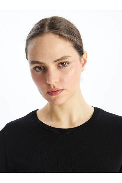 LC Waikiki Pulover de damă din tricotaje - decolteu, croială solidă, mânecă scurtă