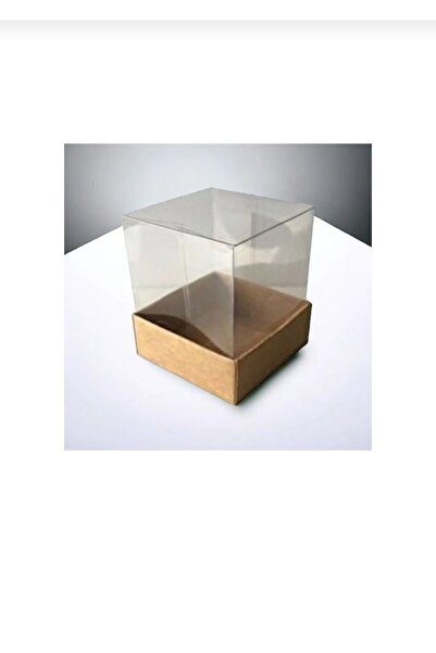 BOXSTATION 7x7x7 Asetat Kapaklı Kraft Kutu 25 Adet