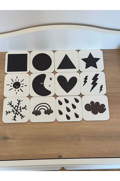 Bellacasa My Baby's Wooden First Intelligence Cards Flash Card Flash Cards Baby Intelligence Cards First Intelligence Cards