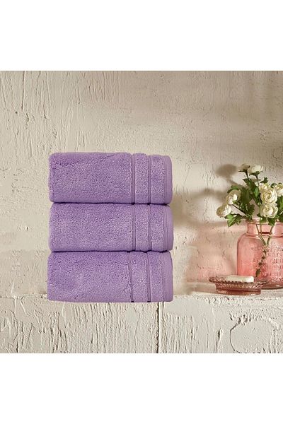 Lucy and Home 40X60Cm 3-Piece Miccotton Towel Set - Line Detailed