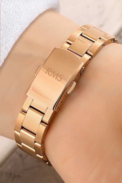 Romanson 5 Atm Waterproof Women's Wristwatch - Steel Cord with Calendar and Rhinestones
