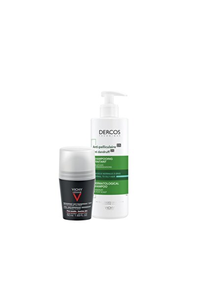 Vichy Dercos Kepek Karışıtı Yağlı Saçlar Şampuanı + Terleme Kaşırşıtı Roll-on