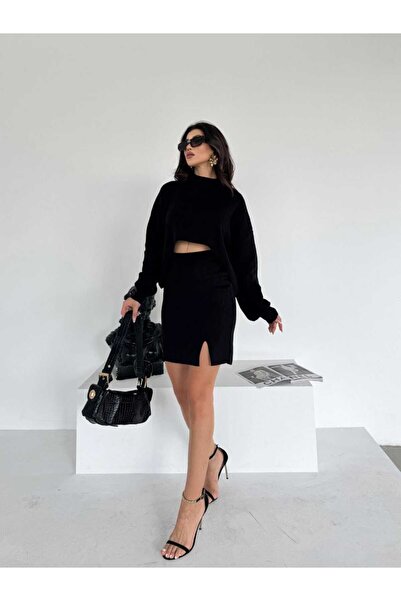 aytenli Костюм з високим коміром і легким трикотажним верхом - овальна коротк...