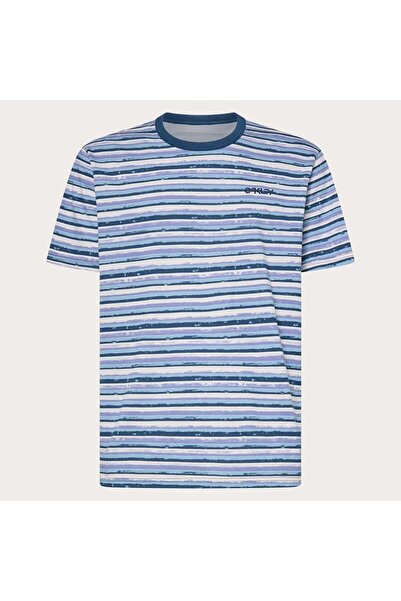 Oakley Men's T-Shirt - Blurred Stripes, Oak.Foa 405507 -Oak.9Zg, Blue, Size S
