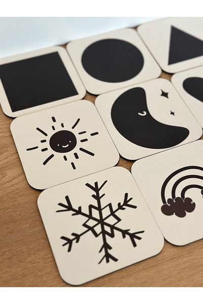 Bellacasa My Baby's Wooden First Intelligence Cards Flash Card Flash Cards Baby Intelligence Cards First Intelligence Cards