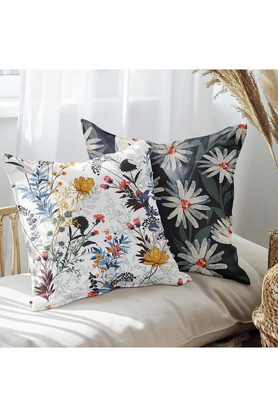 EJOYA Set de 2 perne și perne cu design floral de 45 cm - 113571