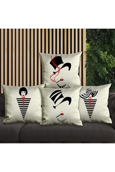 EJOYA Set de 4 perne și perne cu design modern - 45 cm 113639