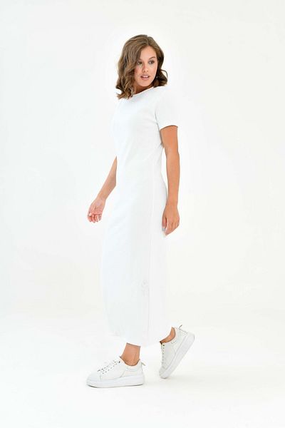 mirach Short Sleeve Ribbed Maxi Dress |   Crew Neck Relaxed Cut Knitwear Ferace |   Hijab Large Size