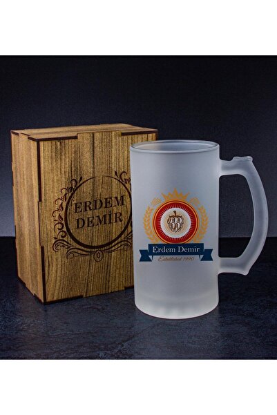 Genel Markalar Kişiye Özel Kutusunda Bira Bardağı Hediye Seti 108311