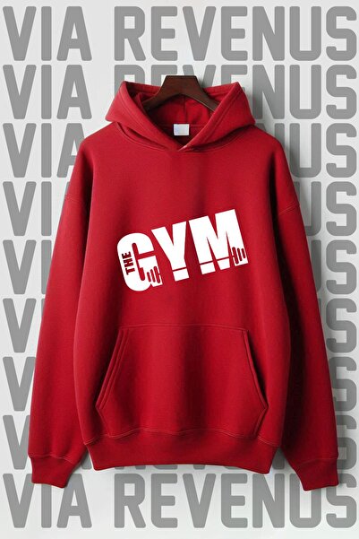 Vordevia Hanorac cu glugă, cu buzunar cangur, imprimat pentru sală de gimnast...