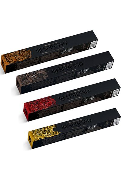 Nespresso Ispırazıone Roma Venezzia Napoli and Genova Livanto Capsule Coffee 10 Pieces Set of 4