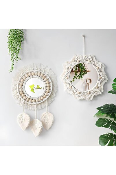 Miss California 2 Li Makrome Dekor Bohem Ayna Set