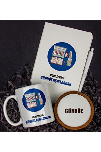 Genel Markalar Kişiye Özel Muhasebeci Tasarım Defter Kalem Kupa Ve Bardak Alt...