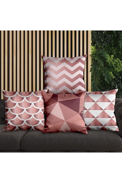 EJOYA 45cm Linear Design 4-piece Pillow and Throw Pillow Set - 113843