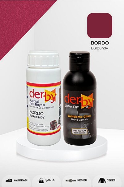 Derby Special Bordo Deri Boyası Ve Cilası 100 ml - 2'li Set / Mont Eşya Çanta...