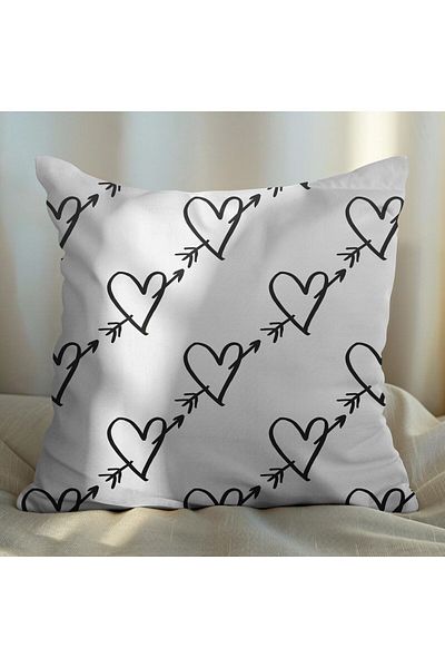 EJOYA Set de 4 perne și perne de 45 cm cu design inimă - 113682