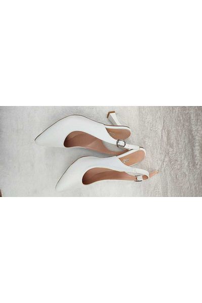 Berush Bride Pantofi albi cu curele la gleznă de 9 cm