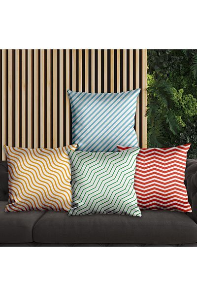 EJOYA 4-piece Linear Pillow and Throw Pillow Set - 45cm 113789