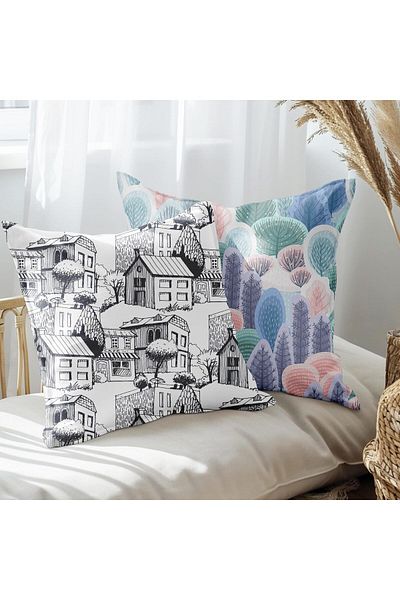 EJOYA Set de perne din 2 piese cu design modern - 45 cm interior și husă de pernă 113538