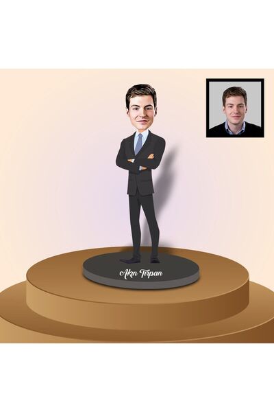 EJOYA Kişiye Özel Patron Karikatürlü Ahşap Biblo 91237