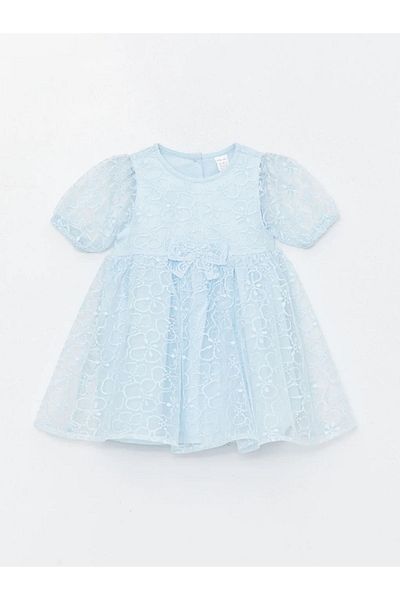 LC Waikiki LCW baby Crew Neck Short Sleeve Lace Baby Girl Dress