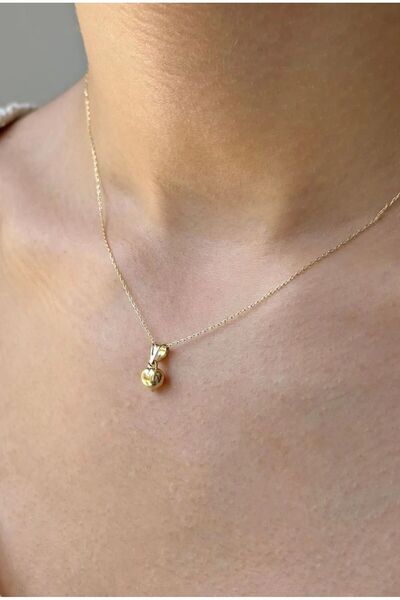 DİAMİNE PIRLANTA 14 Ayar Altın Forse Zincir Kalp Kolye Sevgililer Günü Hediyesi