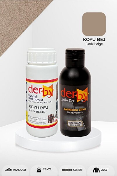 Derby Special Koyu Bej Deri Boyası Ve Cilası 100 ml - 2'li Set / Mont Eşya Ça...