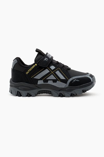 Tonny Black Black Smoke – wasserabweisende Unisex-Trekkingschuhe für Kinder, Thermosohle und Klettverschluss