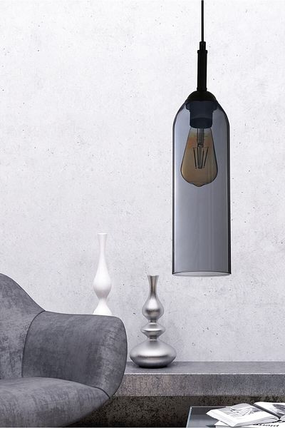 DEDE Single Pipa Pendant Lamp Glass Chandelier Smoked