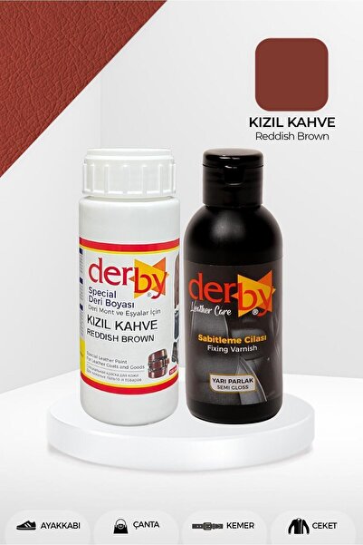 Derby Special Kızıl Kahve Deri Boyası Ve Cilası 100 ml - 2'li Set / Mont Eşya...